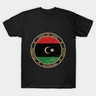 Vintage State of Libya Africa African Flag T-Shirt